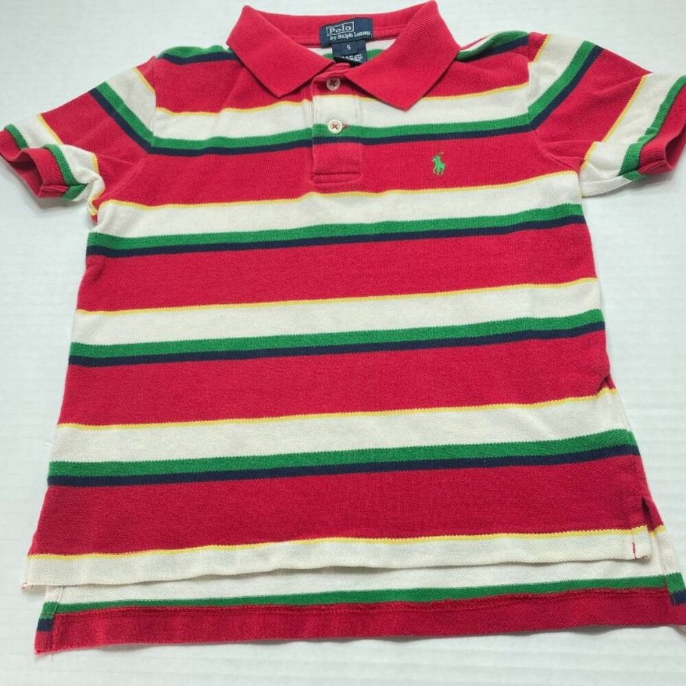 Polo Ralph Lauren Boy's Polo Shirt - Multicolor Striped - Size 5 - GUC
